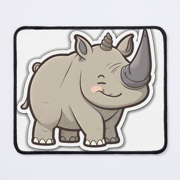 Item preview, Rosy Rhino- Kawaii Emoji Sticker Art, Kawaii Art, Laptop Sticker, Water Bottle Sticker, Kawaii Stickers designed and sold by zookawaii.