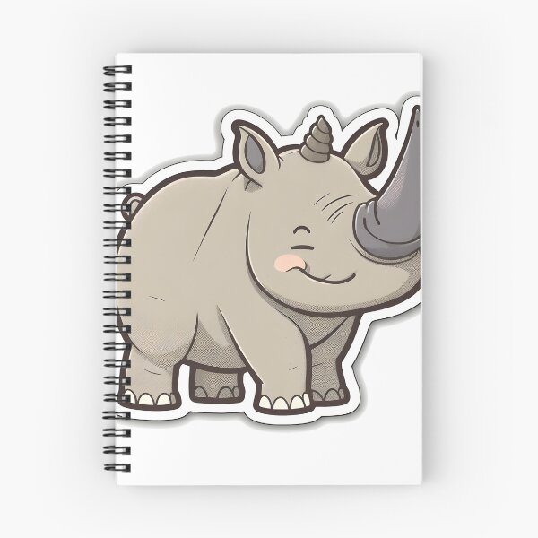 Item preview, Rosy Rhino- Kawaii Emoji Sticker Art, Kawaii Art, Laptop Sticker, Water Bottle Sticker, Kawaii Stickers designed and sold by zookawaii.