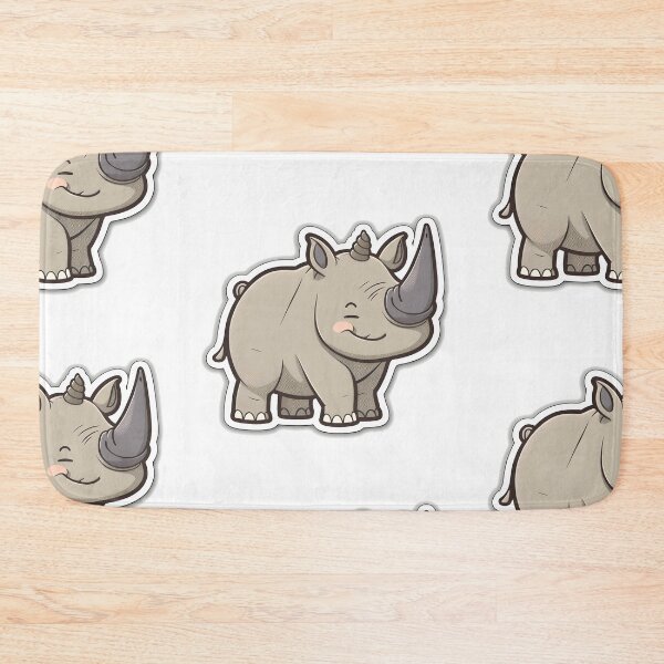 Item preview, Rosy Rhino- Kawaii Emoji Sticker Art, Kawaii Art, Laptop Sticker, Water Bottle Sticker, Kawaii Stickers designed and sold by zookawaii.