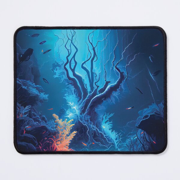 Item preview, Magical Underwater Forest: Electric Blue Lightning Storm designed and sold by DesignCatalyst7.