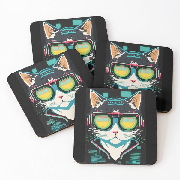Item preview, Cyberpunk cat - Hacker | "Cybercat Chronicles" collection designed and sold by RESToRAPTOR.