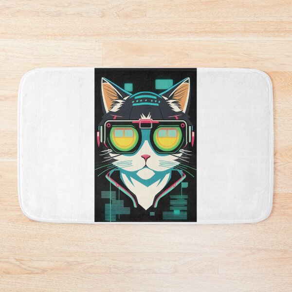 Item preview, Cyberpunk cat - Hacker | "Cybercat Chronicles" collection designed and sold by RESToRAPTOR.