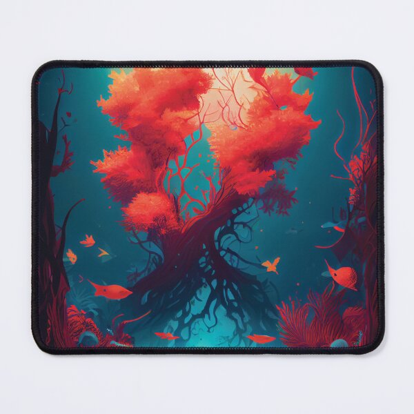 Item preview, Magical Underwater Forest: Crimson Red Autumn Leaves designed and sold by DesignCatalyst7.