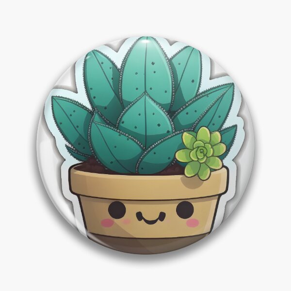Item preview, Sawyer Succulent - Kawaii Emoji Sticker Art, Kawaii Art, Laptop Sticker, Water Bottle Sticker, Kawaii Stickers designed and sold by zookawaii.