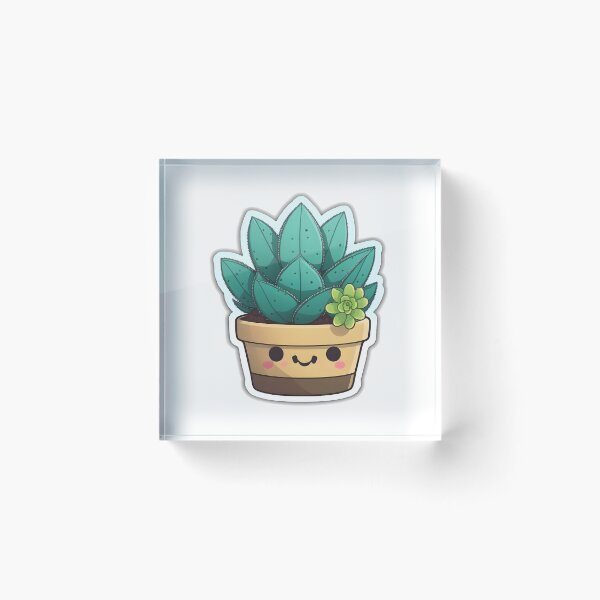 Item preview, Sawyer Succulent - Kawaii Emoji Sticker Art, Kawaii Art, Laptop Sticker, Water Bottle Sticker, Kawaii Stickers designed and sold by zookawaii.