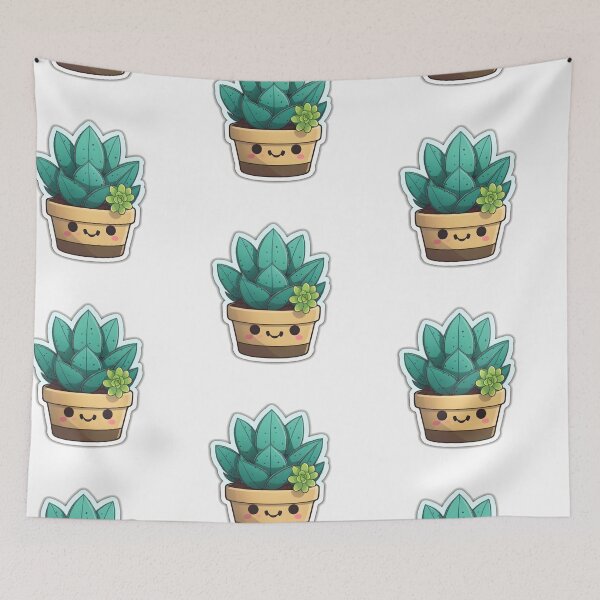 Item preview, Sawyer Succulent - Kawaii Emoji Sticker Art, Kawaii Art, Laptop Sticker, Water Bottle Sticker, Kawaii Stickers designed and sold by zookawaii.