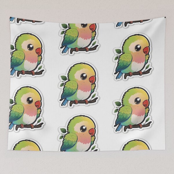 Item preview, Cruise the Parakeet - Kawaii Emoji Sticker Art, Kawaii Art, Laptop Sticker, Water Bottle Sticker, Kawaii Stickers designed and sold by zookawaii.