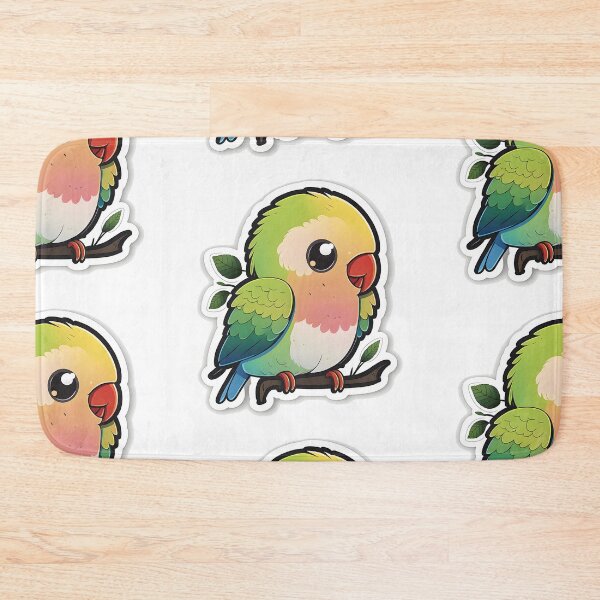 Item preview, Cruise the Parakeet - Kawaii Emoji Sticker Art, Kawaii Art, Laptop Sticker, Water Bottle Sticker, Kawaii Stickers designed and sold by zookawaii.