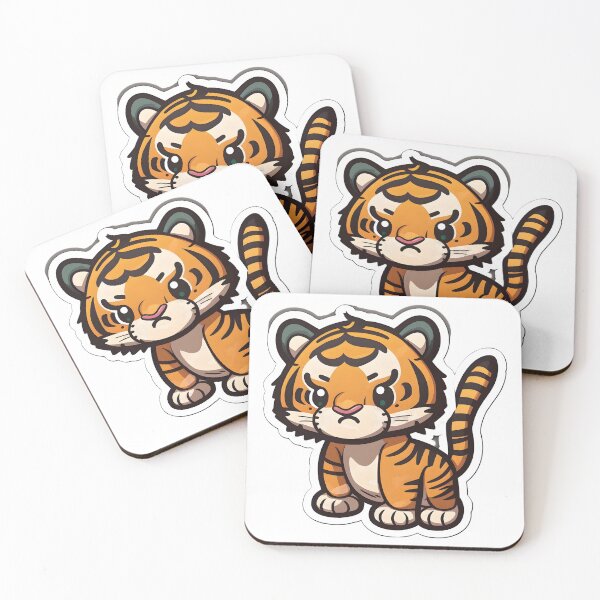 Item preview, Tuff Tiger - Kawaii Emoji Sticker Art Kawaii Art, Laptop Sticker, Water Bottle Sticker, Kawaii Stickers designed and sold by zookawaii.