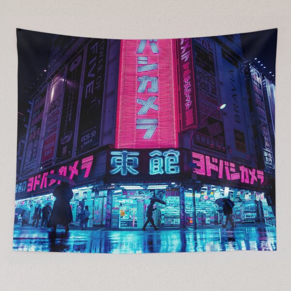 Item preview, Neon Tokyo Reflection Red lights on the streets Yodobashi designed and sold by TokyoLuv.
