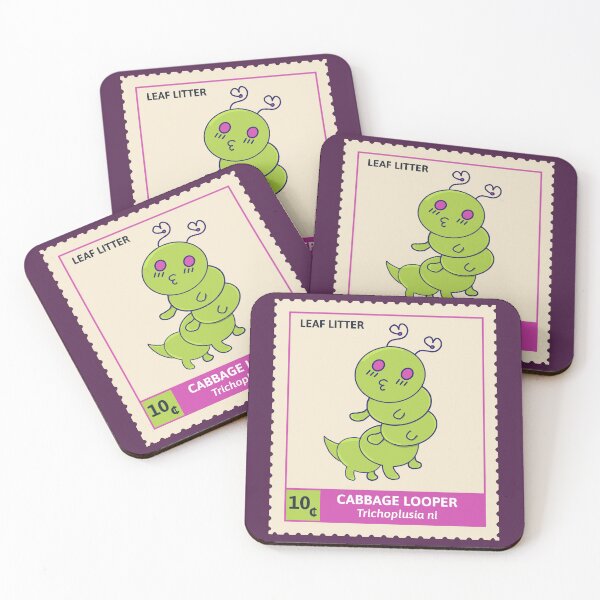 Item preview, Kawaii Cute Grub, Cabbage Looper - Stamp Collection designed and sold by vystudio.