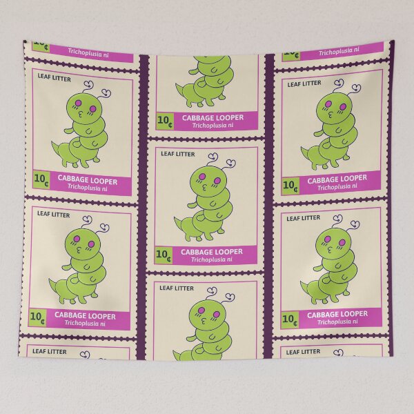 Item preview, Kawaii Cute Grub, Cabbage Looper - Stamp Collection designed and sold by vystudio.