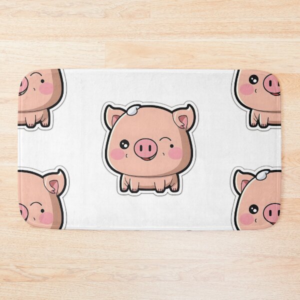 Item preview, Squints the Piglet - Kawaii Emoji Sticker Art, Kawaii Art, Laptop Sticker, Water Bottle Sticker, Kawaii Stickers designed and sold by zookawaii.