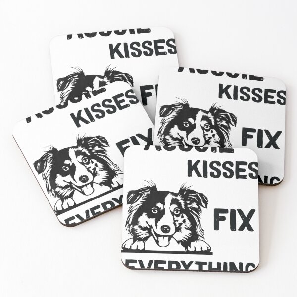 Item preview, Aussie kisses fix everything dad Australian shepherd designed and sold by WaterDavenport.