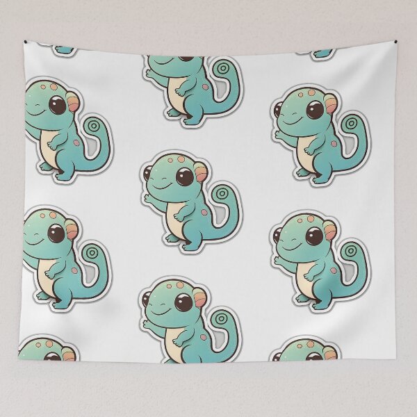 Item preview, Cash the Chameleon - Kawaii Emoji Sticker Art, Kawaii Art, Laptop Sticker, Water Bottle Sticker, Kawaii Stickers designed and sold by zookawaii.