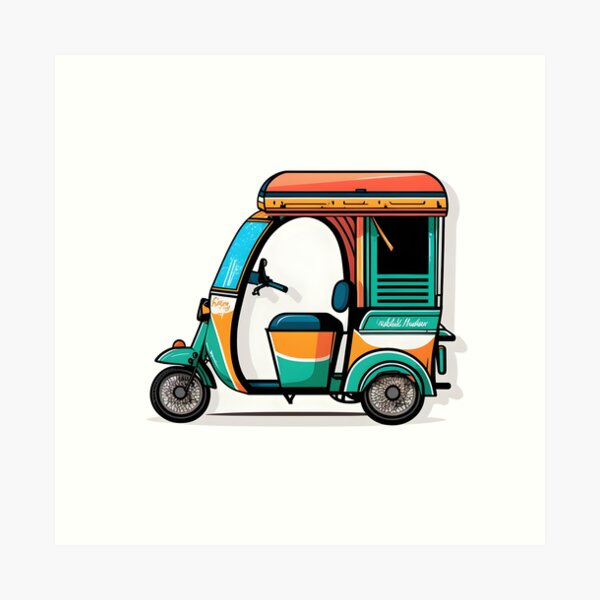 Indian Auto Rickshaw digital Drawing | Behance