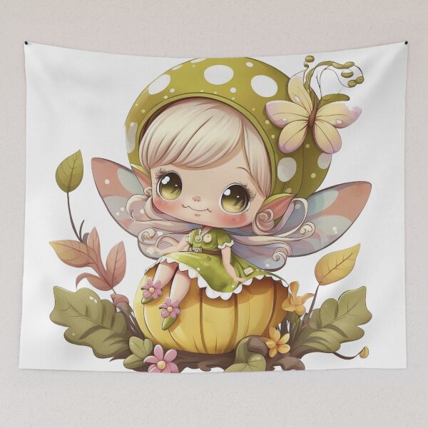 Item preview, Pumpkin Fairy Illustration designed and sold by MoonlakeDesigns.