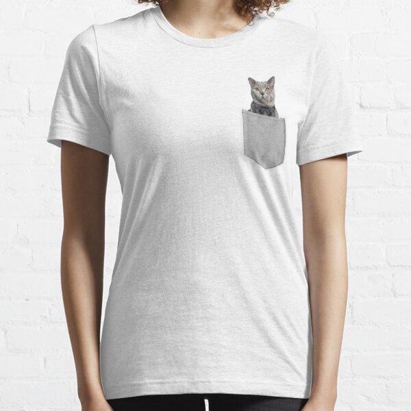 Fluffy British Shorthair Cat In Pocket Essential T-Shirt