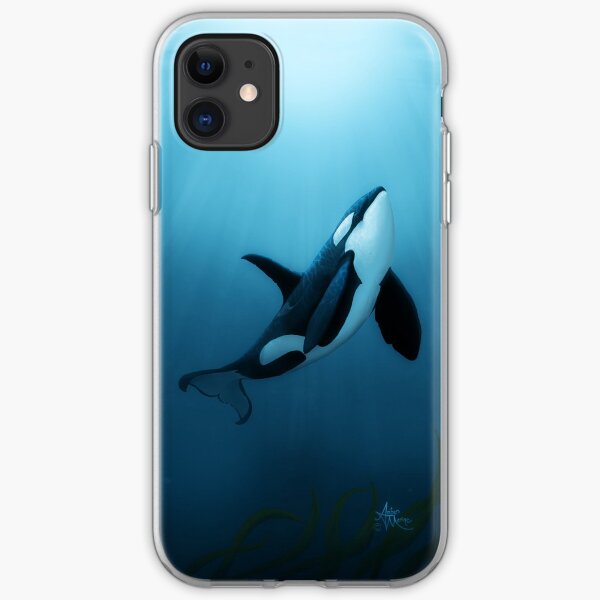 "The Dreamer" by Amber Marine ~ (Copyright 2015) orca art / killer whale digital painting iPhone Soft Case
