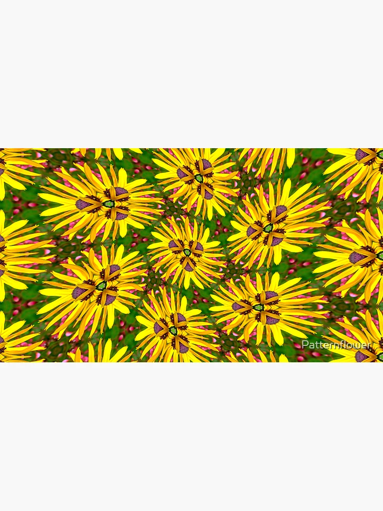 Thumbnail 3 of 3, Cap, Yellow Sunflower Pattern designed and sold by Patternflower.