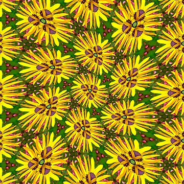 Artwork thumbnail, Yellow Sunflower Pattern by Patternflower