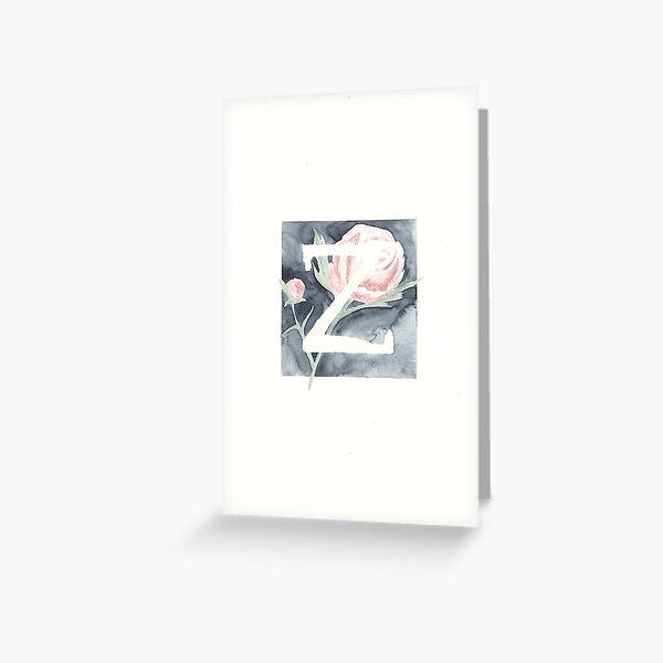 Peony alphabet - Z Greeting Card