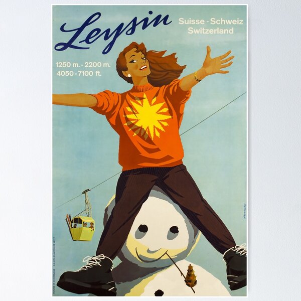 Item preview, Leysin,Switzerland, Ski Poster designed and sold by BokeeLee.