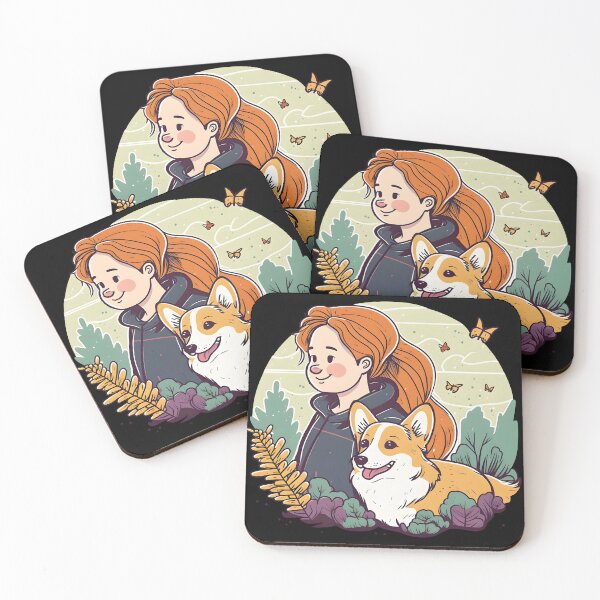 Item preview, Corgi & Girl Cute Pembroke Welsh Corgi Floral Vintage Dog Lover designed and sold by SecretDicer.