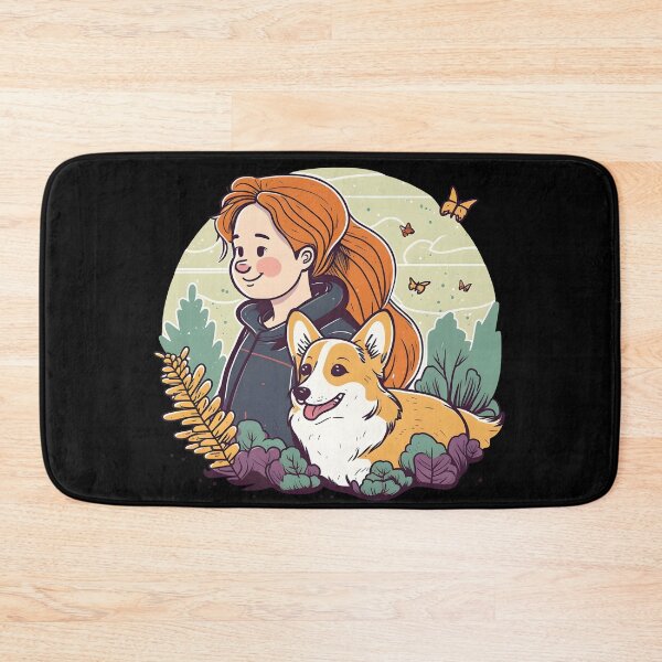 Item preview, Corgi & Girl Cute Pembroke Welsh Corgi Floral Vintage Dog Lover designed and sold by SecretDicer.
