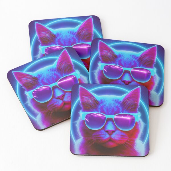 Item preview, 80s Synthwave cyberpunk Cool Cat designed and sold by RESToRAPTOR.