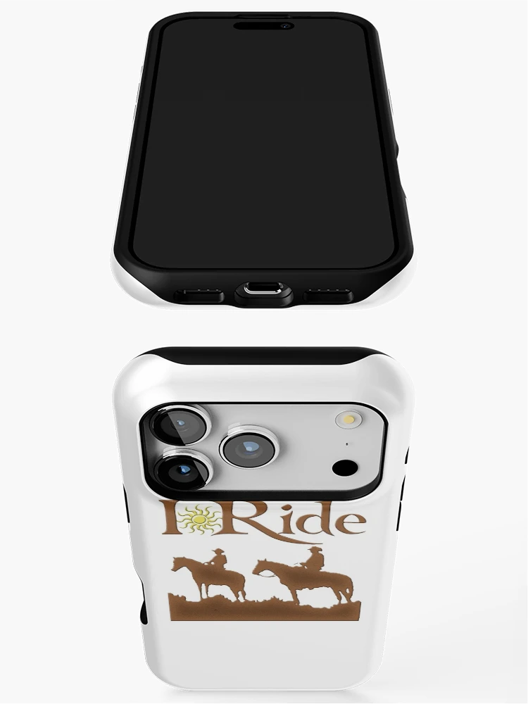 Thumbnail 3 of 4, iPhone Case, I Ride - Two Trail Riders In Brown designed and sold by Stuffnthingz.
