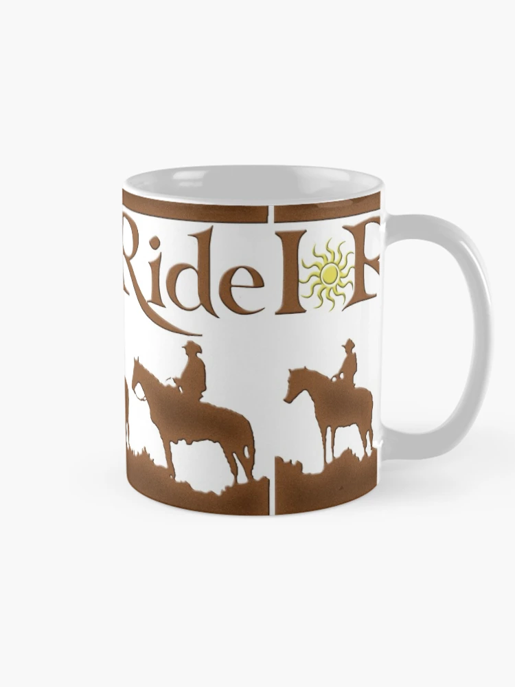 Thumbnail 3 of 6, Coffee Mug, I Ride - Two Trail Riders In Brown designed and sold by Stuffnthingz.