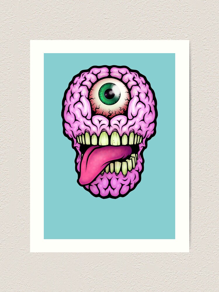 Cyclops Brain with Tongue Out. | Art Print