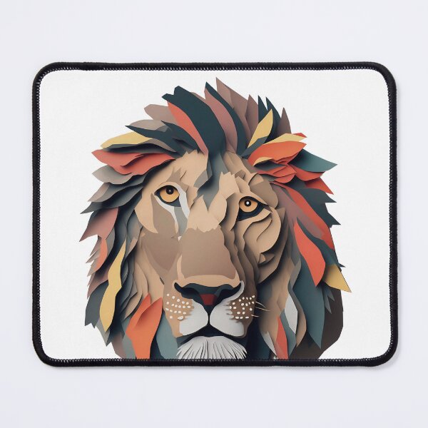 Item preview, Lion Head Cut in Paper art style designed and sold by FormFinder.
