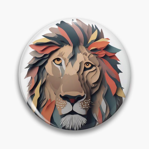 Item preview, Lion Head Cut in Paper art style designed and sold by FormFinder.