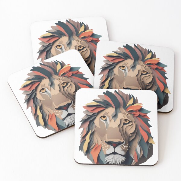 Item preview, Lion Head Cut in Paper art style designed and sold by FormFinder.