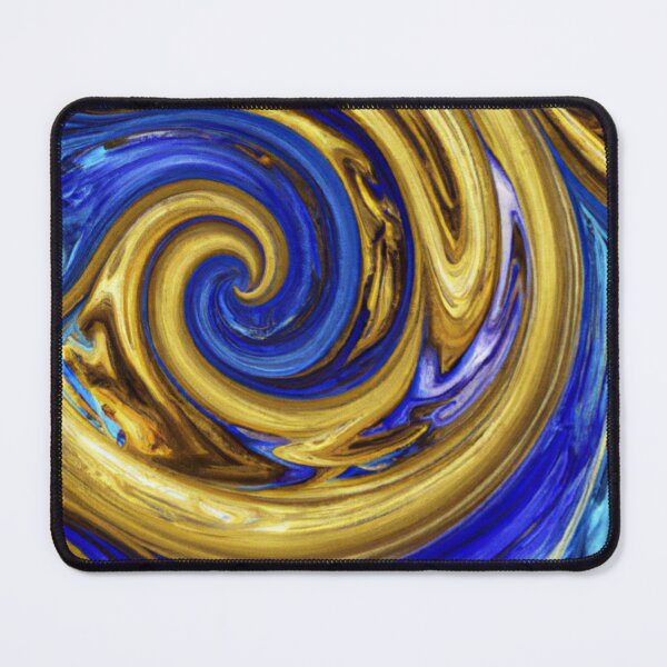 Item preview, Flowing colors of blue and gold designed and sold by The Iconic Minimalist.