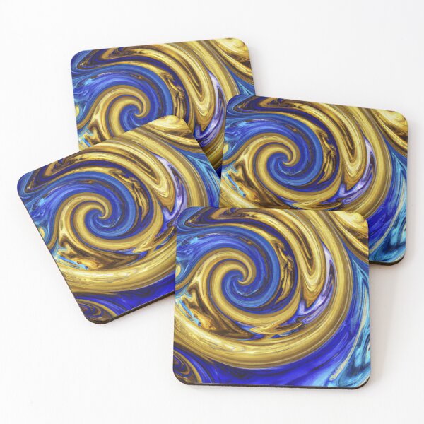 Item preview, Flowing colors of blue and gold designed and sold by The Iconic Minimalist.