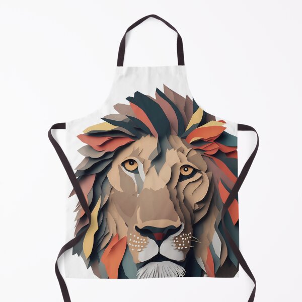 Item preview, Lion Head Cut in Paper art style designed and sold by FormFinder.