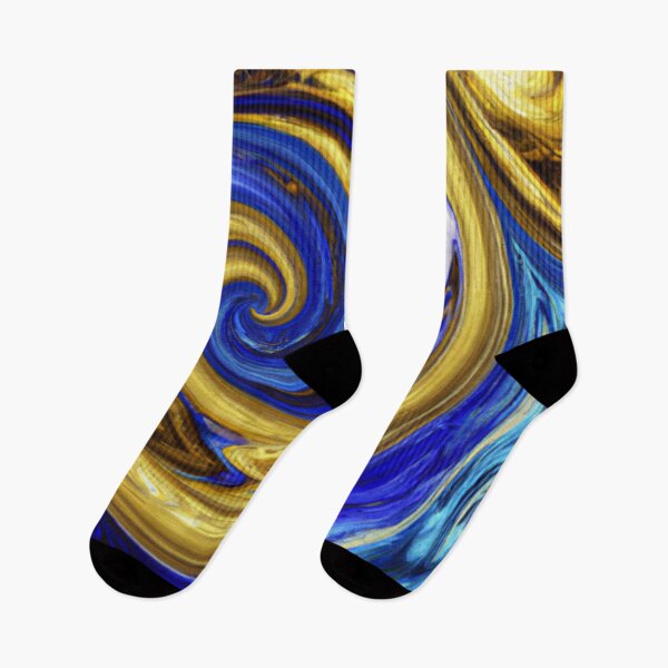 Item preview, Flowing colors of blue and gold designed and sold by The Iconic Minimalist.
