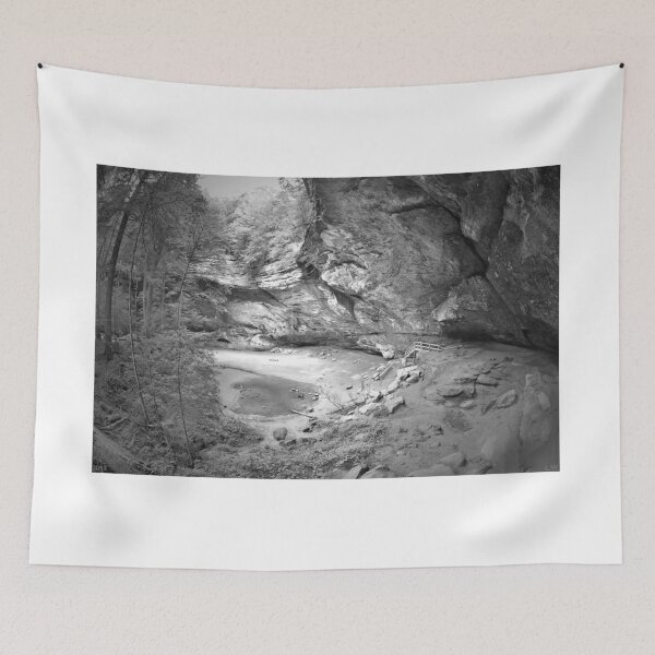 Item preview, Ash Cave At Hocking Hills Ohio Black And White designed and sold by LisaWootenPhoto.