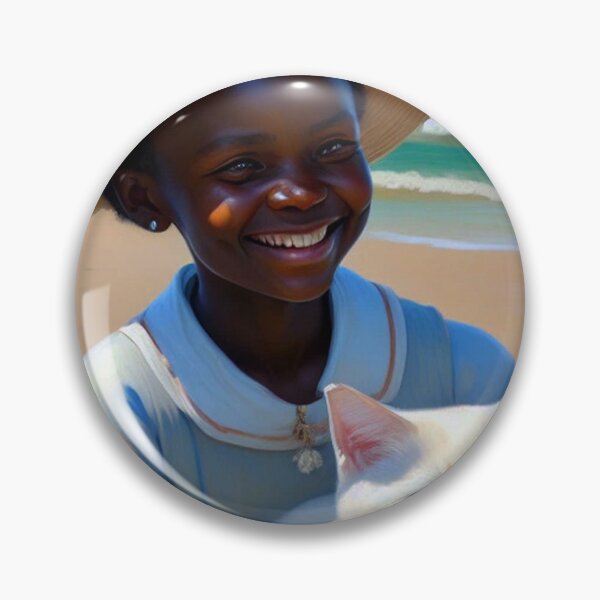 Item preview, African child with a cat on the beach designed and sold by Bernsteinhaus.