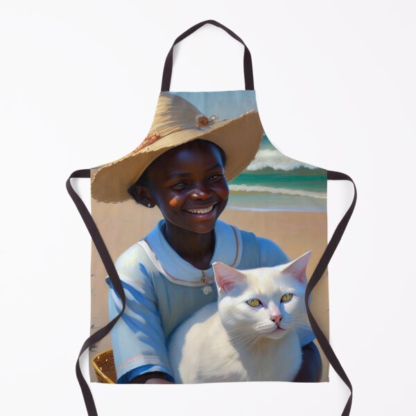 Item preview, African child with a cat on the beach designed and sold by Bernsteinhaus.