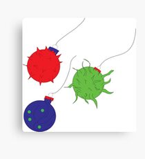 Merry Microbial Christmas Balls Canvas Print
