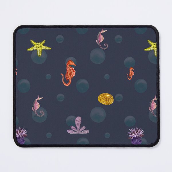 Item preview, Sea horse starfish ocean violet pattern watercolor designed and sold by Yana Mustafina | Boho Soulful Designs.