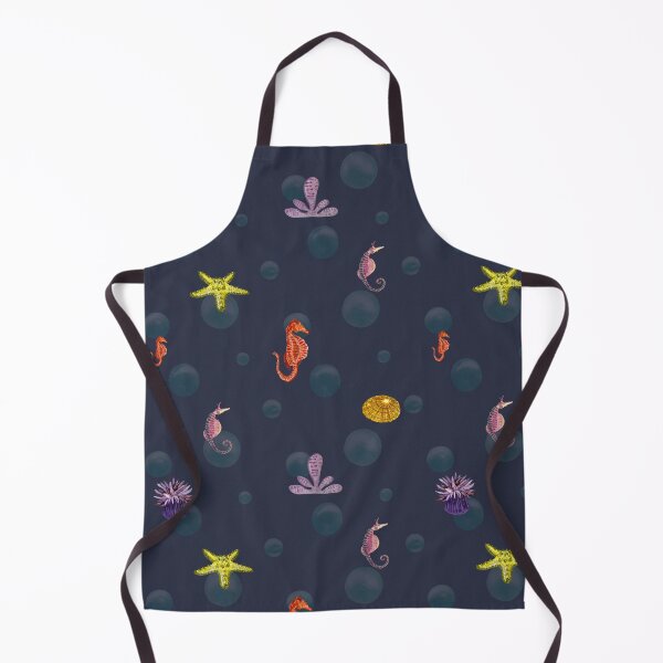 Item preview, Sea horse starfish ocean violet pattern watercolor designed and sold by Yana Mustafina | Boho Soulful Designs.