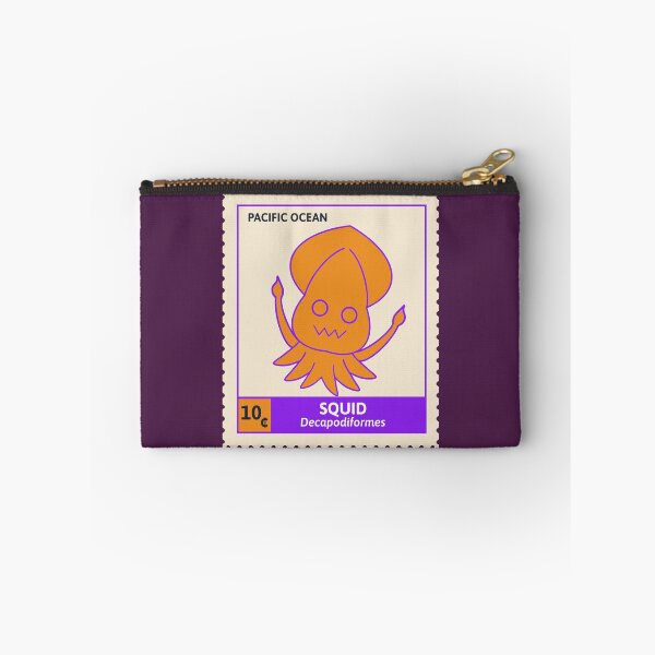 Item preview, Kawaii Cute Silly Orange Squid, Ocean Stamp Collection designed and sold by vystudio.