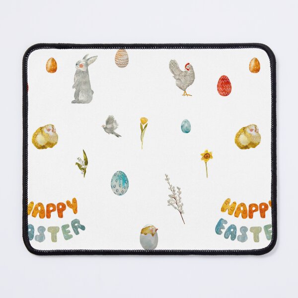 Item preview, Happy Easter title rabbit egg watercolor pattern designed and sold by Yana Mustafina | Boho Soulful Designs.