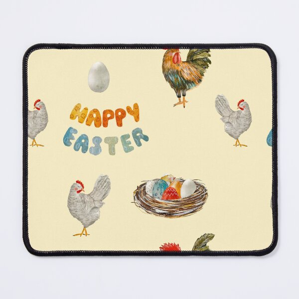 Item preview, Happy Easter title rabbit egg watercolor pattern beige designed and sold by Yana Mustafina | Boho Soulful Designs.