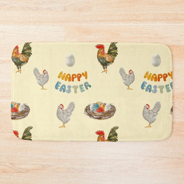 Item preview, Happy Easter title rabbit egg watercolor pattern beige designed and sold by Yana Mustafina | Boho Soulful Designs.